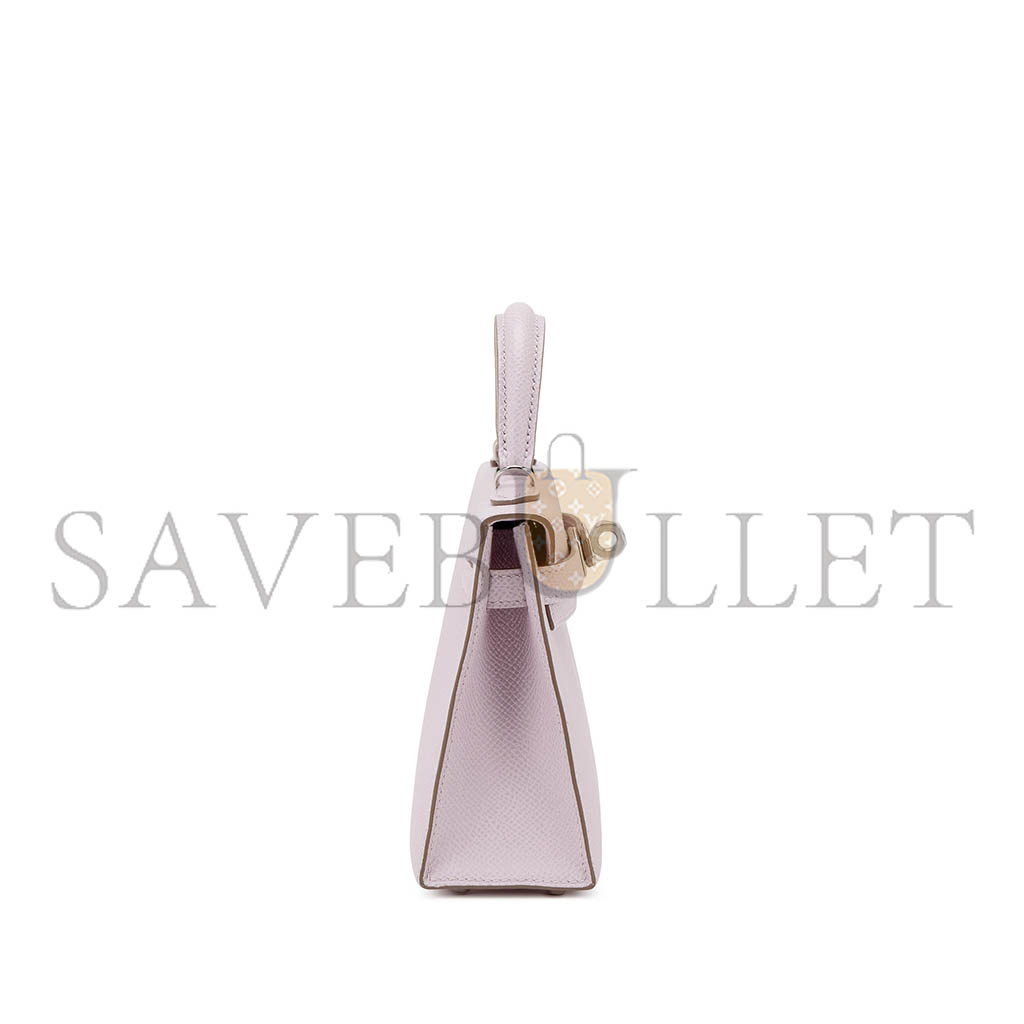 H**mes master mauve pale epsom mini kelly sellier 20 palladium hardware (19*12*5.5cm)